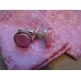 Set stropdas pochet manchetknopen roze Fantasy dessin